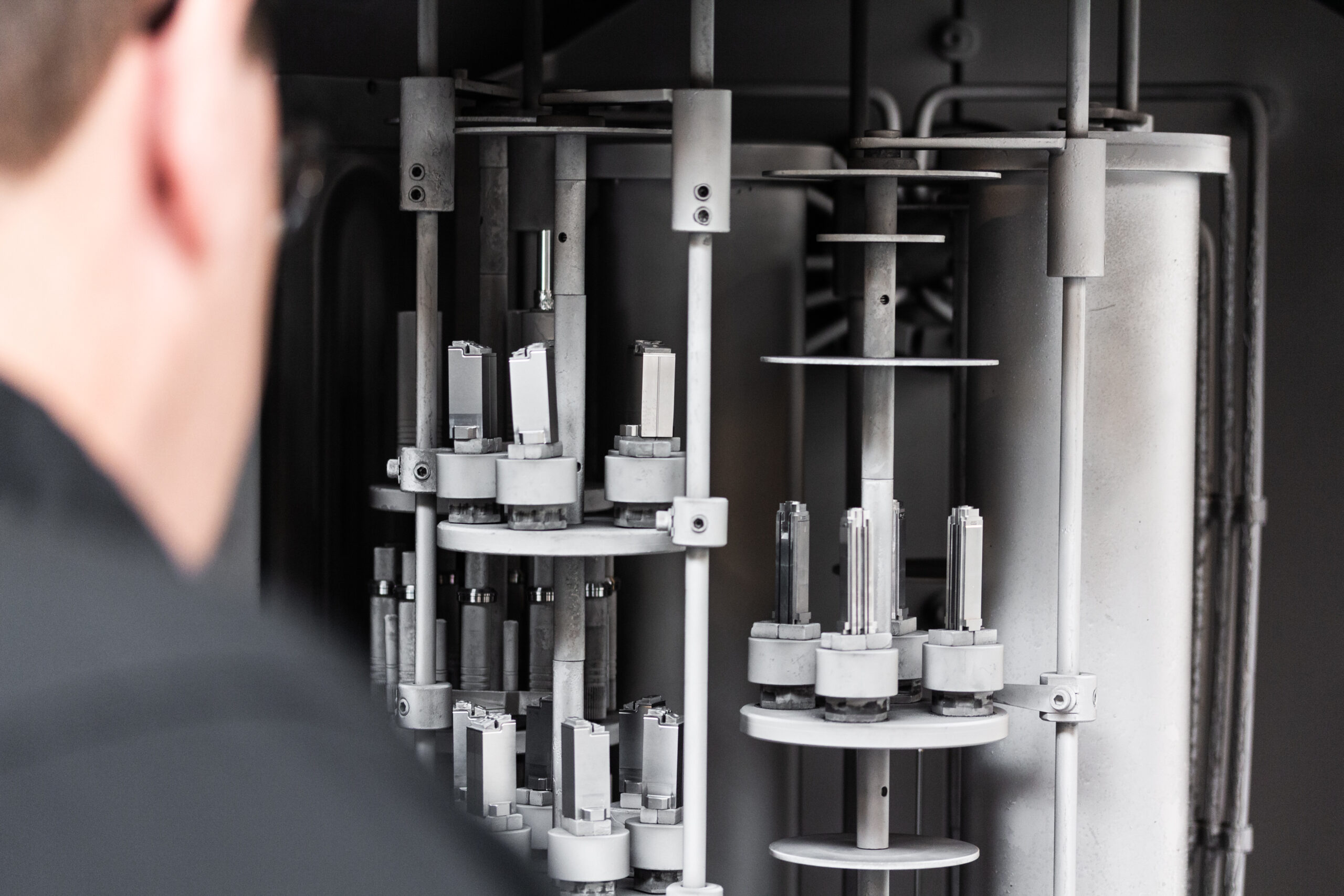 Plain Text
Components prepared for PVD coating inside a coating system